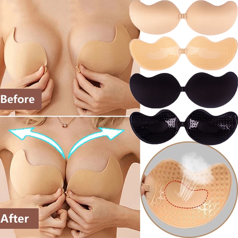 Strapless Silicone Chest Stickers Lift Up Nude Bra Women Reusable Push Up Adhesive Pasty Bras Nipple Cover Lingerie Padding